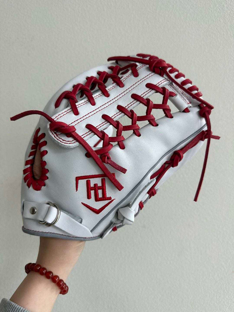 HL Red & White Fielding Glove 12" RHT